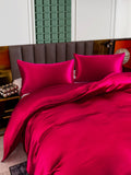 SilkSilky UK 25Momme Pure Silk Bedding Set Wine 005