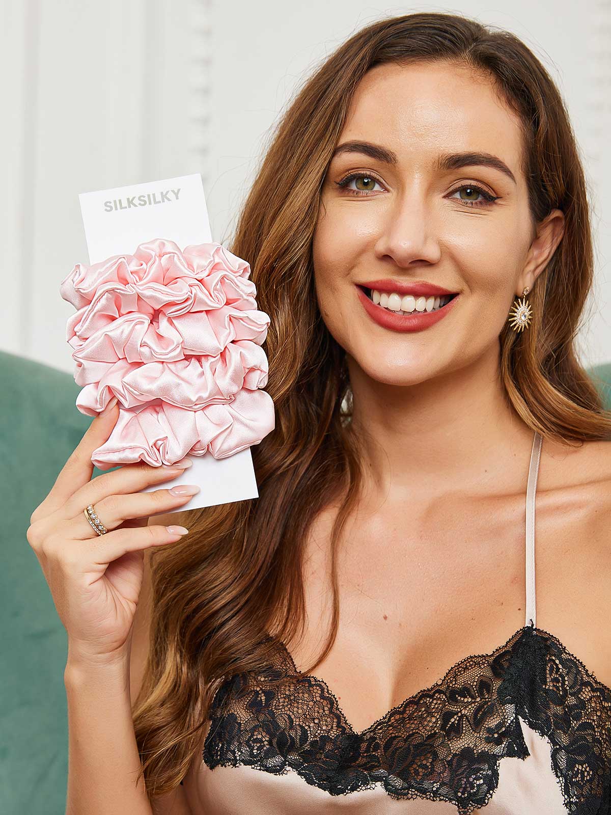 [Light Pink] SilkSilky-UK 19Momme Pure Silk Scrunchie 001