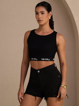 [Black] SilkSilky-UK Sleeveless Crew Neck Camisole 006