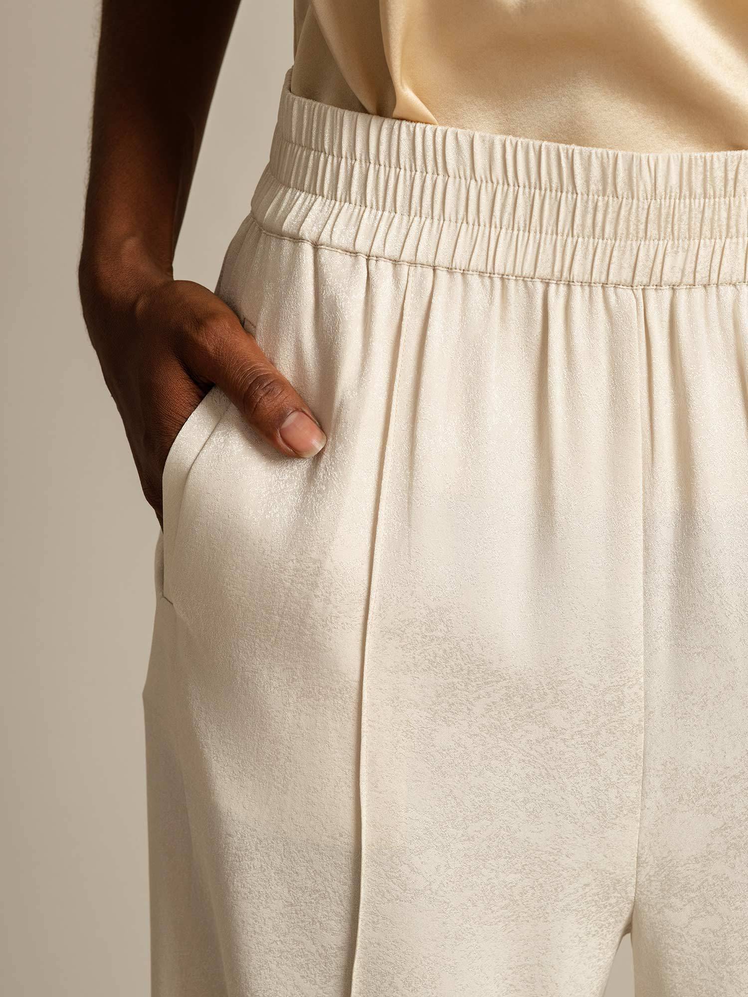[Beige] SilkSilky-UK 22Momme Silk Womens Pants 004