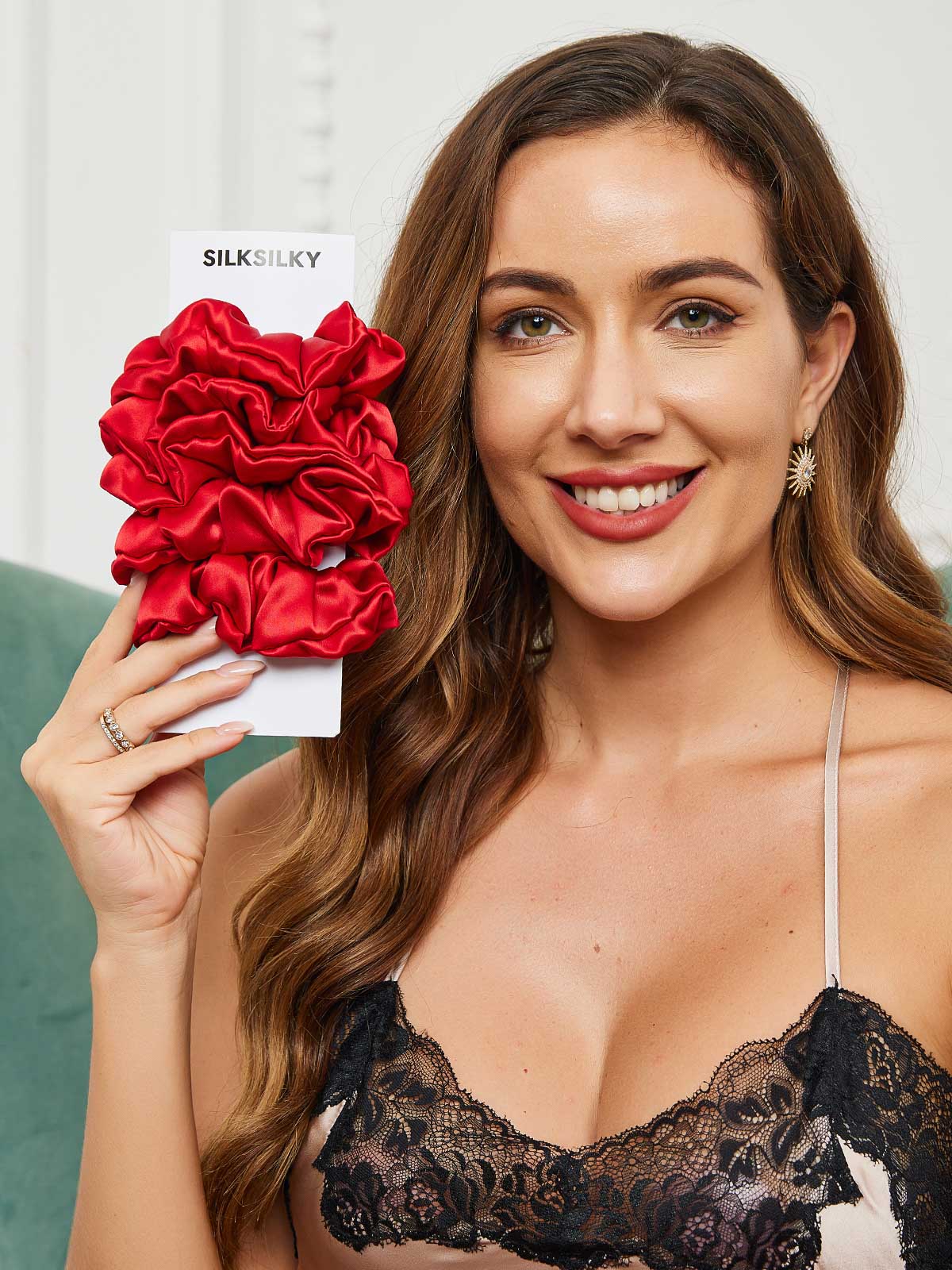 [Red] SilkSilky-UK 19Momme Pure Silk Scrunchie 001