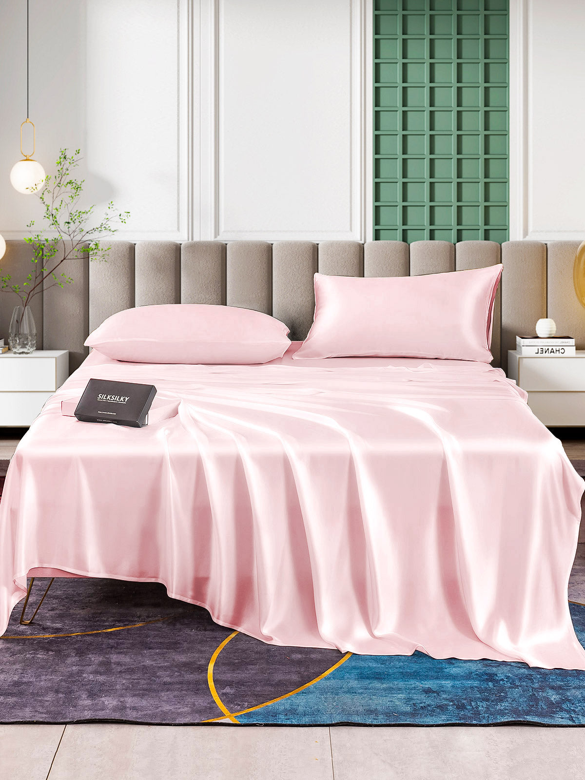 SilkSilky UK 25Momme Pure Silk Bedding Set Pink 001