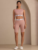 [Pink] SilkSilky-UK Sleeveless Crew Neck Women's Outfit Sets 005