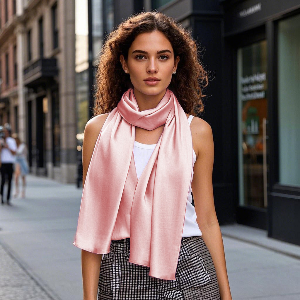 SilkSilky-UK Pure Silk Scarf PaleMauve 004
