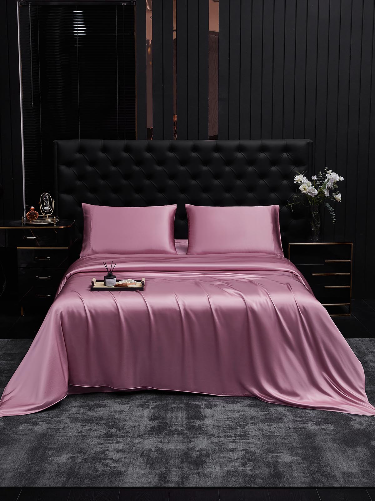 [Pale Mauve] SilkSilky-UK 19Momme Bed Linen Set 001