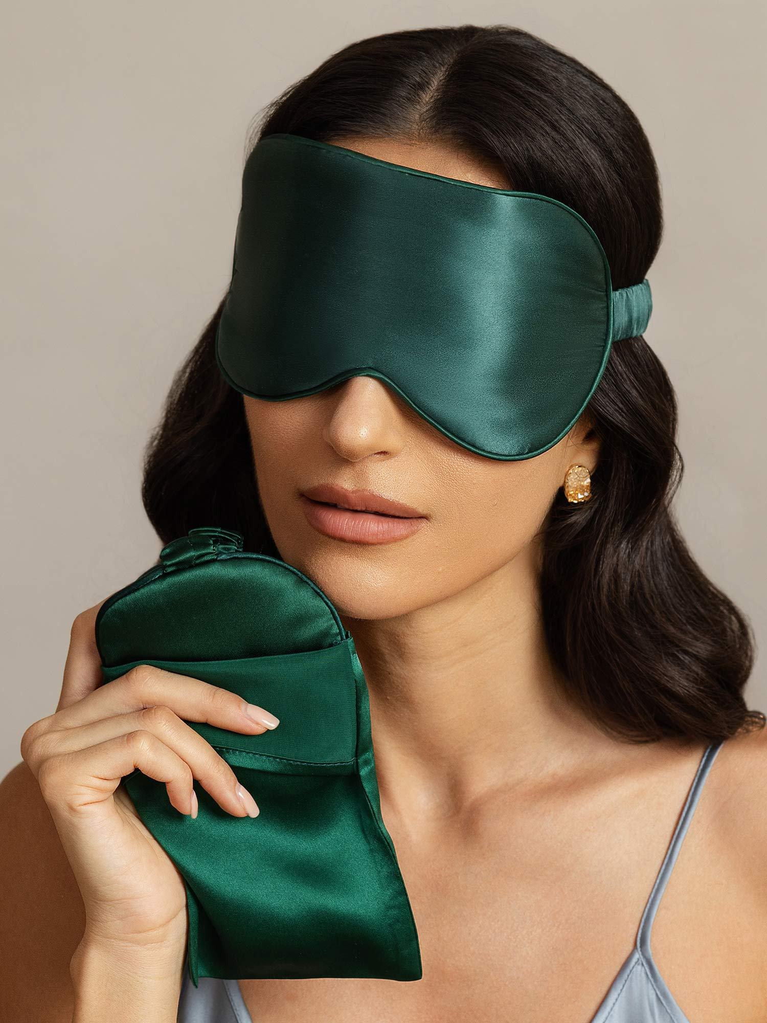 [DarkGreen] SilkSilky-UK Pure Silk Eye Mask 003