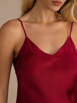 [Wine] SilkSilky-UK Spaghetti Strap V Neck Camisole 004