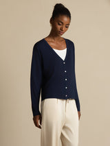 [Dark Blue] SilkSilky-UK Long Sleeve Women's Cardigan 001