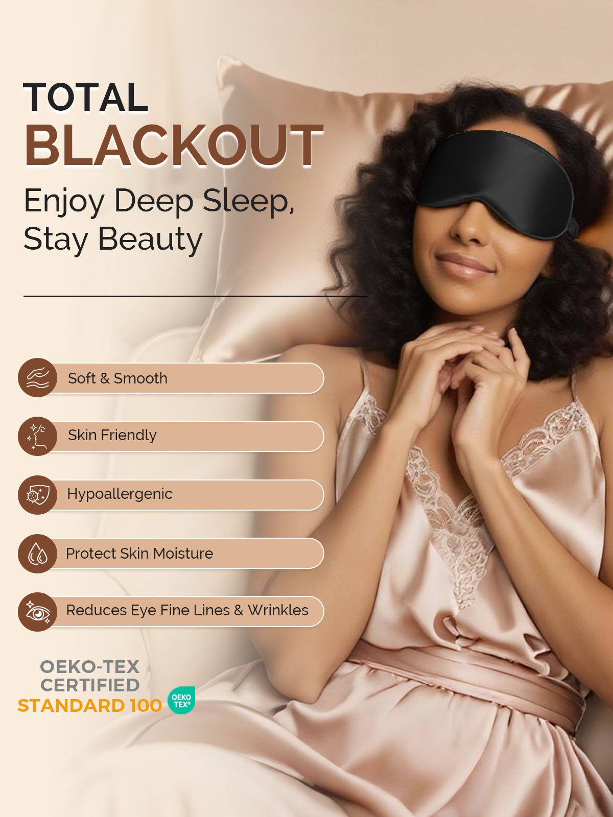 [Black] SilkSilky-UK 22Momme Pure Silk Eye Mask 005