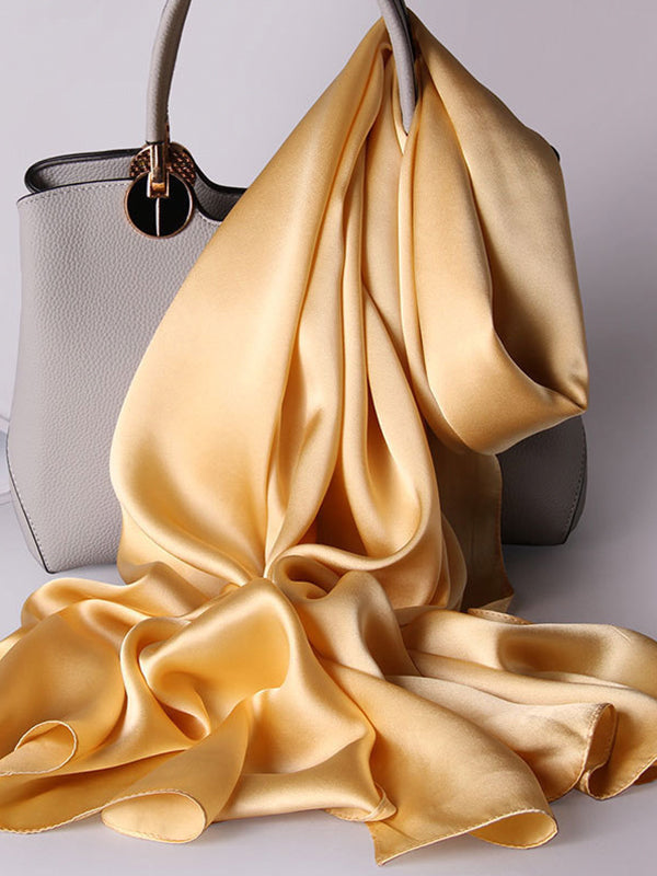 SilkSilky-UK Pure Silk Scarf Champagne 002