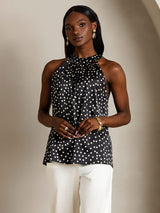 [Polka Dot] SilkSilky-UK 19Momme Silk Womens T-Shirt 005,