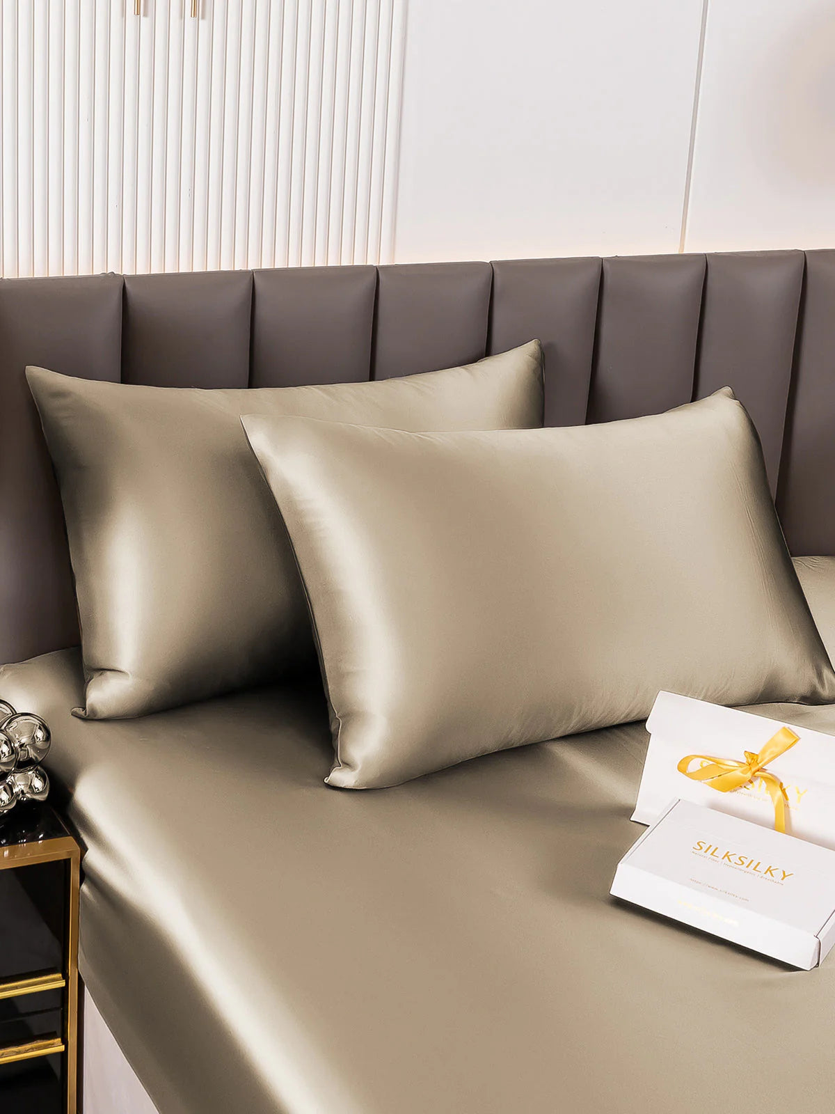 [Khaki] SilkSilky-UK 19Momme Pure Silk Pillowcase 003