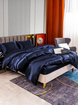 [Dark Blue] SilkSilky-UK 22Momme Pure Silk Bedding Set 003,