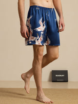 [Dark Blue] SilkSilky-UK Men's Sleep Shorts 001