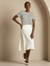 [Ivory] SilkSilky-UK 19Momme Stretch Silk Charmeuse Skirt 005