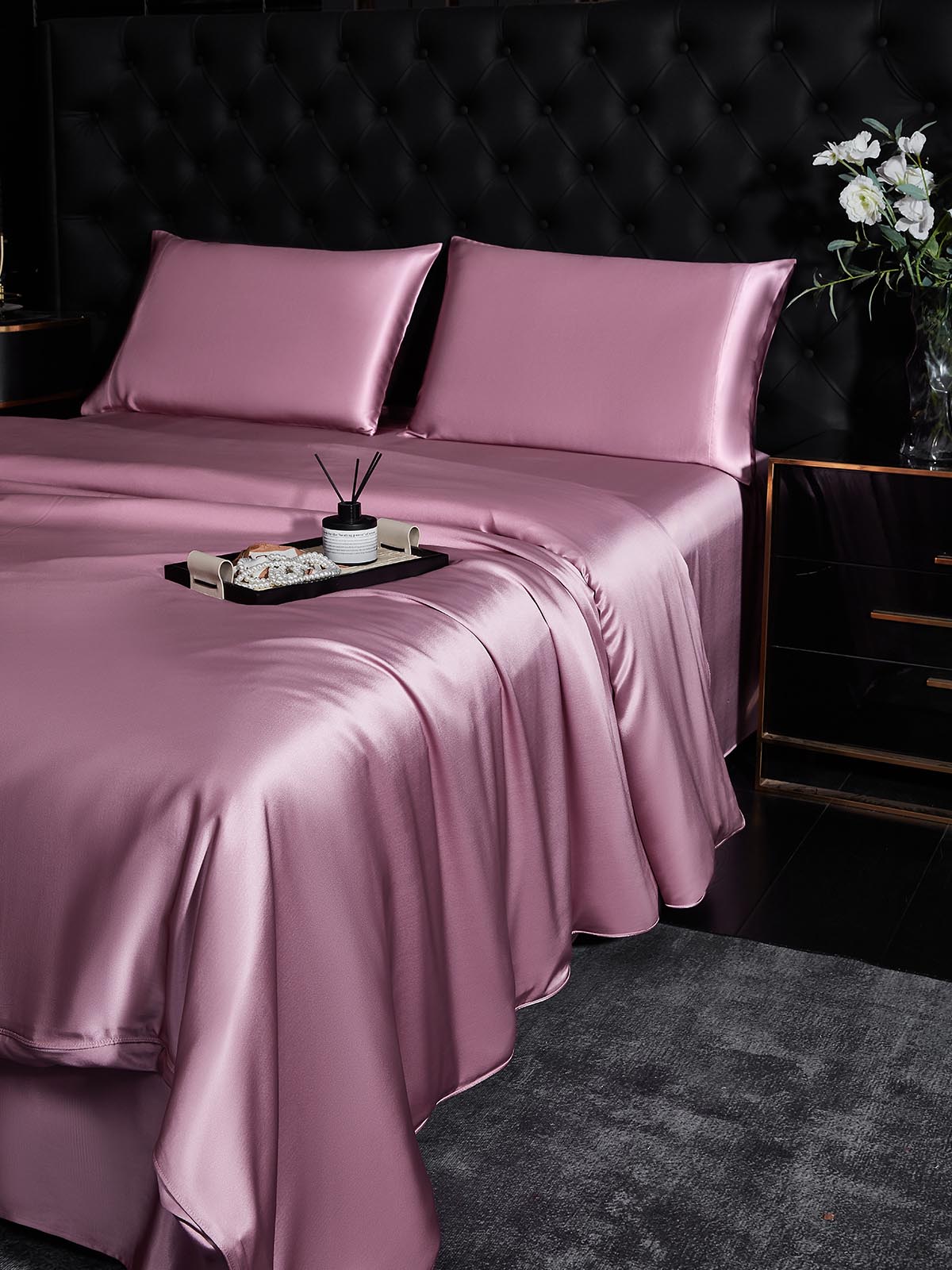 [Mauve Orchid] SilkSilky-UK 19Momme Pure Silk Bedding Set 003