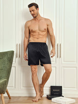 [Black] SilkSilky-UK Men's Sleep Shorts 005