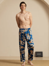 [Navy Dragon] SilkSilky-UK Men's Sleep Shorts 005