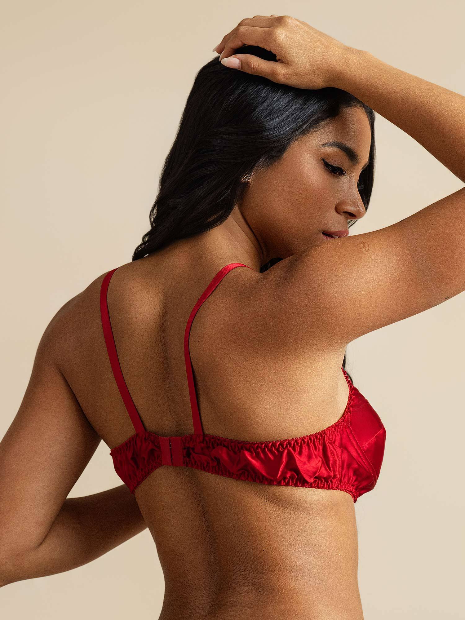 [Red] SilkSilky-UK Pure Silk Bra 002,