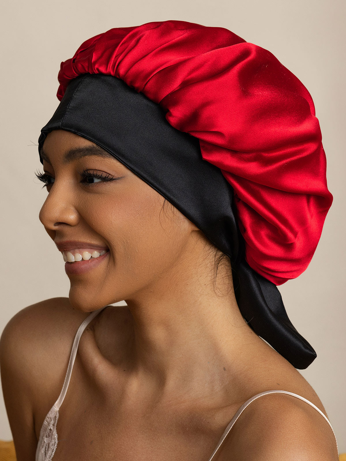 SilkSilky-UK Pure Silk Sleep Cap Wine 004