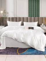 [White] SilkSilky-UK 25Momme Pure Silk Bedding Set 001