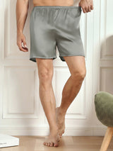 [Grayish Green] SilkSilky-UK Men's Sleep Shorts 001
