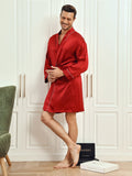 SilkSilky-UK-Pure-Silk-3/4-Sleeve-Mens-Robe-Wine-005