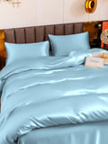 SilkSilky UK 19Momme Pure Silk Bedding Set LightBlue 003