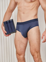 [Dark Blue] SilkSilky-UK 100% Silk Jersey Men's Underwear 002