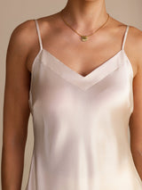 [Beige] SilkSilky-UK Spaghetti Strap V Neck Camisole 004