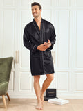 SilkSilky-UK-Pure-Silk-3/4-Sleeve-Mens-Robe-Black-006