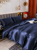 SilkSilky UK 19Momme Pure Silk Bedding Set DarkBlue 005