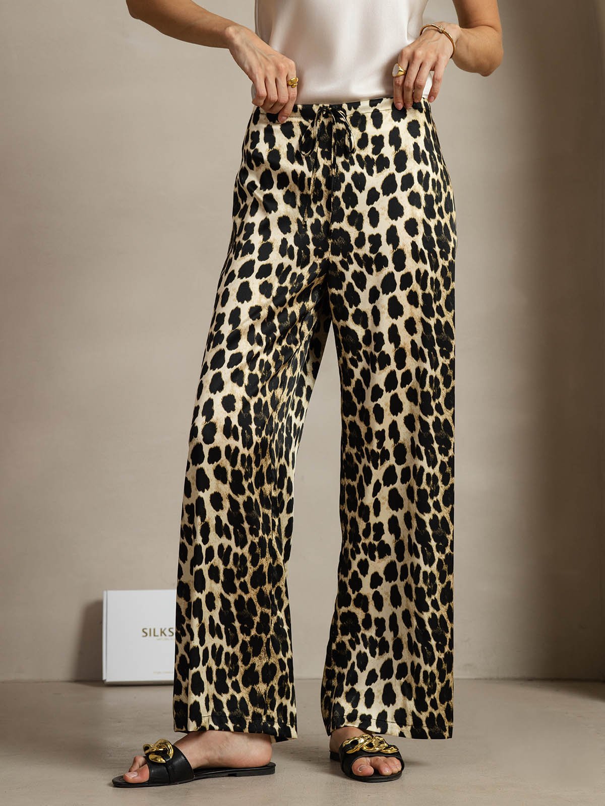 [Leopard] SilkSilky-UK 19Momme Silk Womens Pants 001