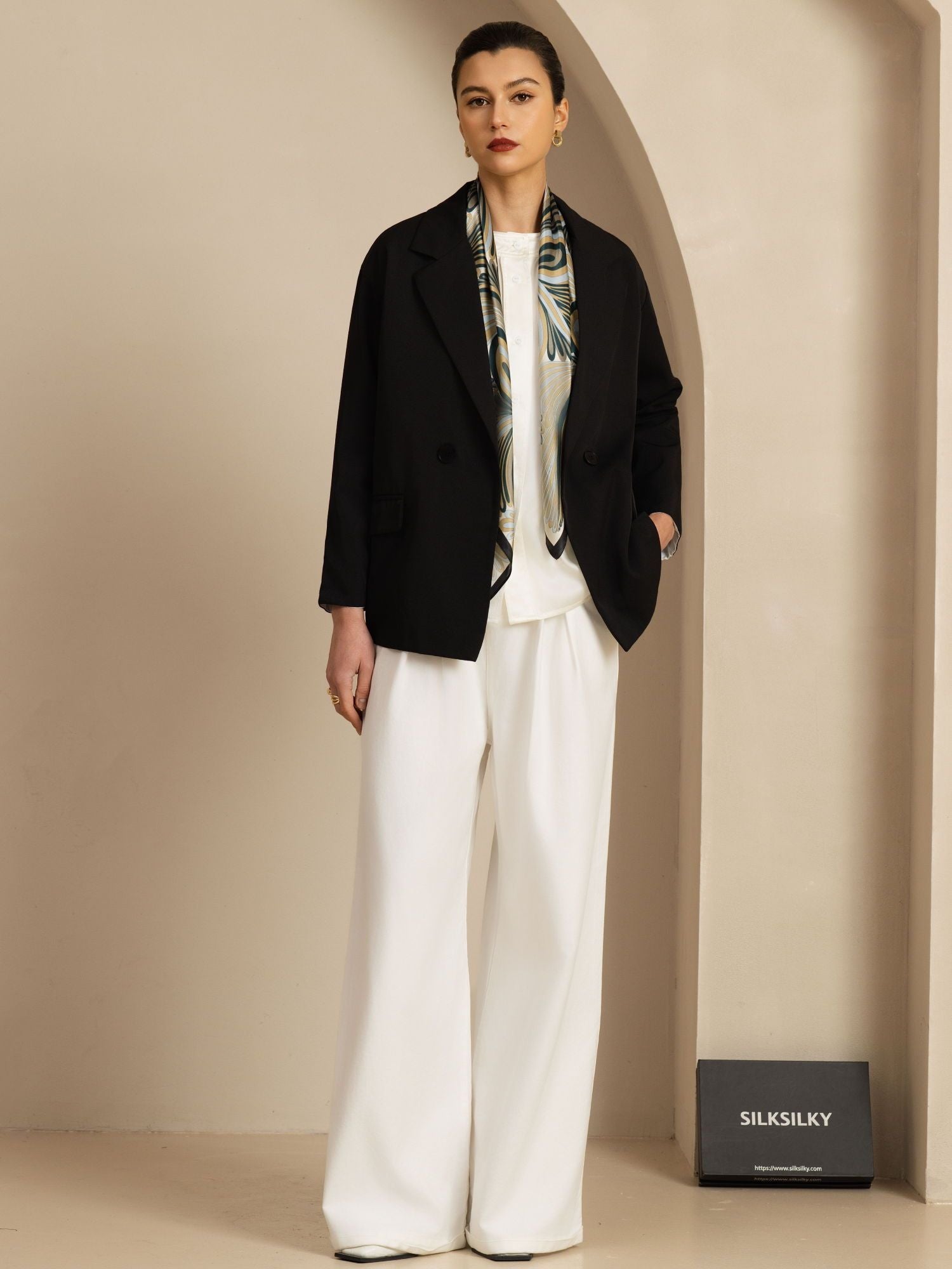 [P110] SilkSilky-UK Pure Silk Scarf 005