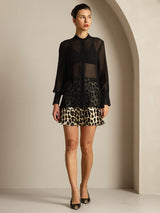 [Black] SilkSilky-UK Pure Silk Split Women's Shirt 008
