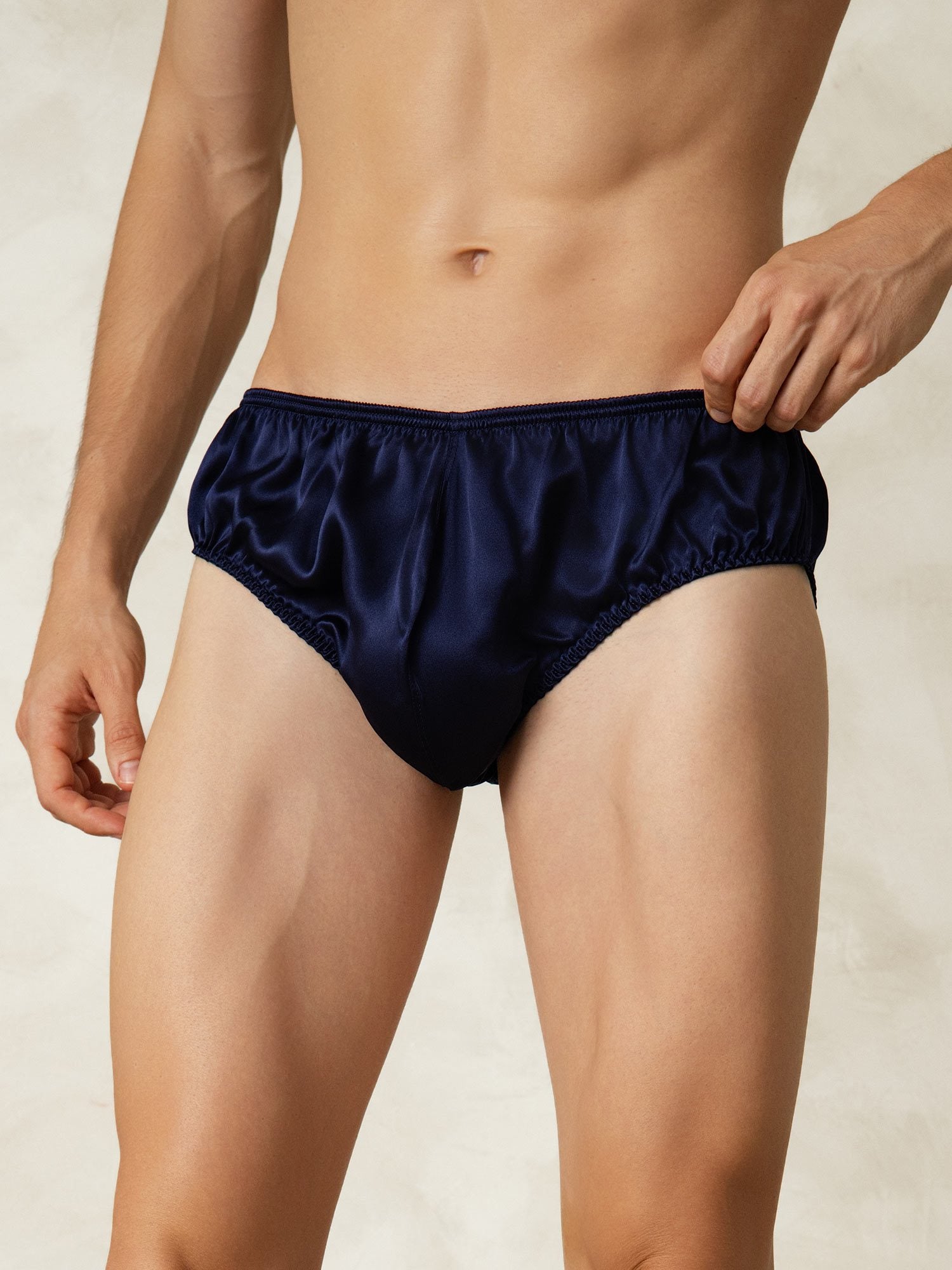 [DarkBlue] SilkSilky-UK Pure Silk Mens Underwear 001