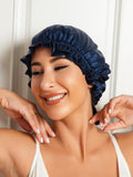 SilkSilky-UK Pure Silk Sleep Cap DarkBlue 002