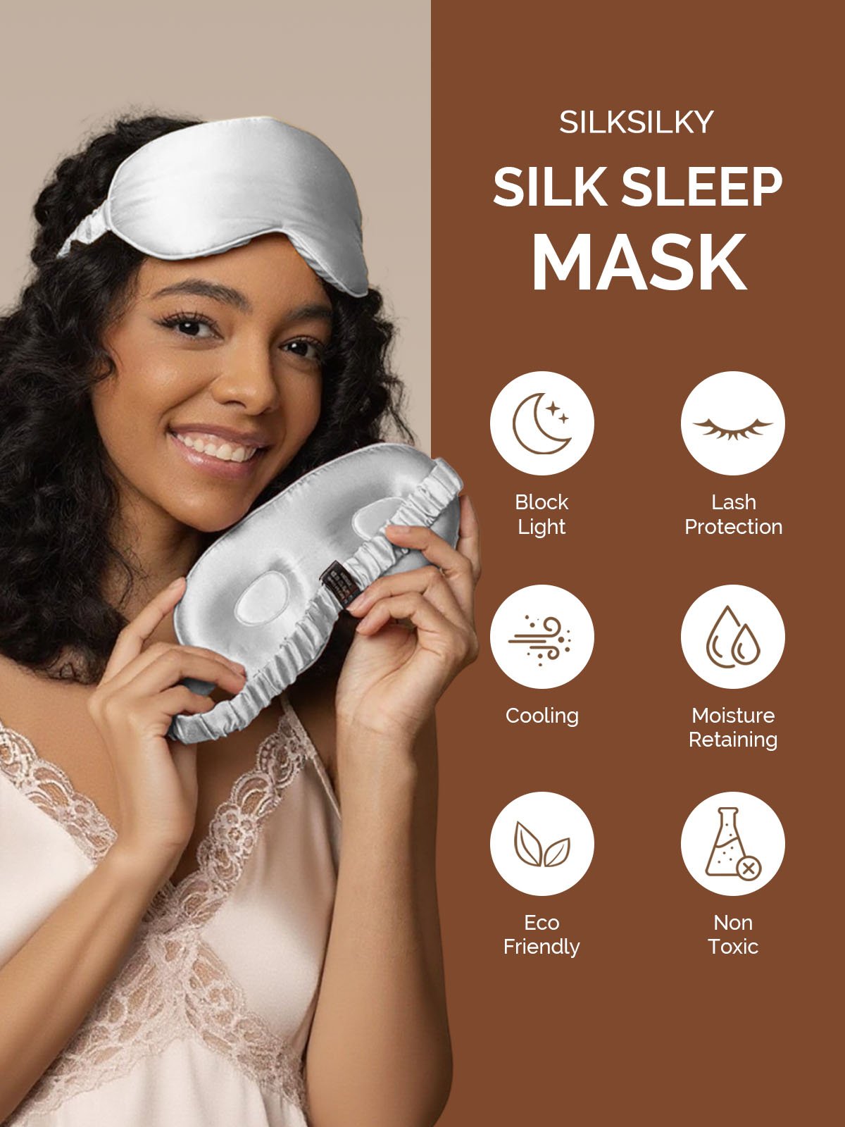 [Silver] SilkSilky-UK 22Momme Pure Silk Eye Mask 003