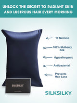 [Dark Blue] SilkSilky-UK 19Momme Pure Silk Pillowcase 002