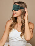 SilkSilky UK 19Momme Pure Silk Eye Mask DarkGreen 004