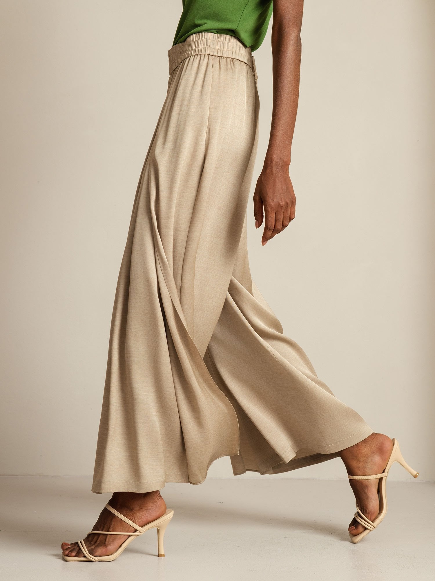 [Tan] SilkSilky-UK 19Momme Silk Womens Pants 007