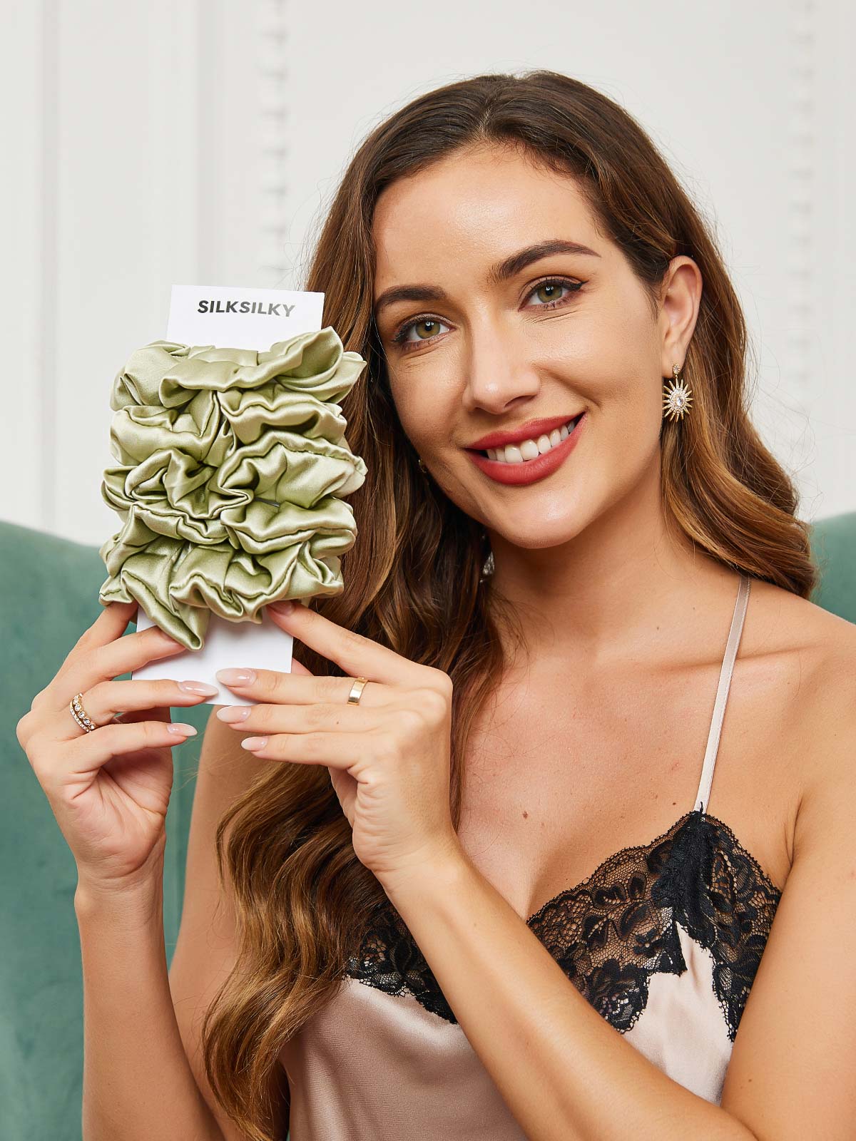 [Mint Green] SilkSilky-UK 19Momme Pure Silk Scrunchie 001