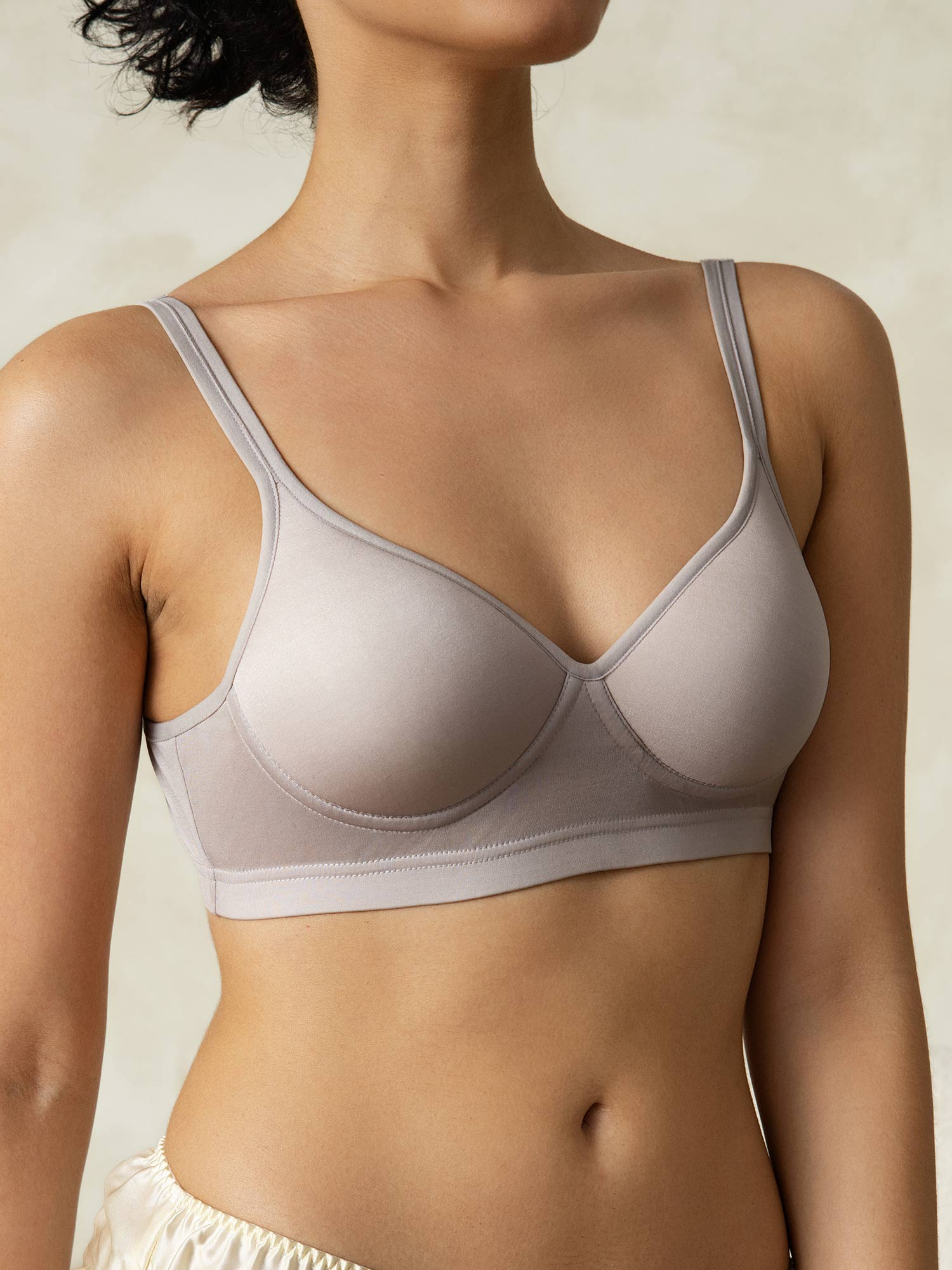 [Gray] SilkSilky-UK Silk Knitted Bra 002