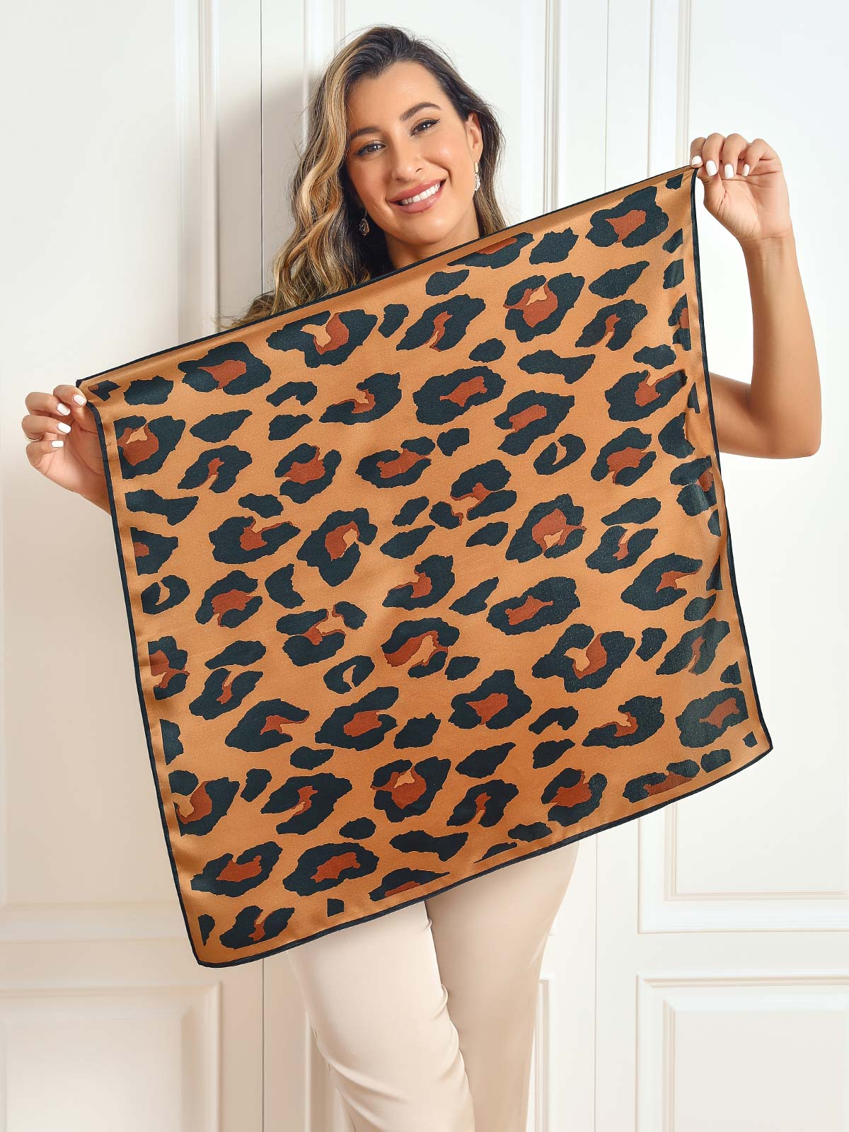 SilkSilky UK Pure Silk Scarf Leopard 001