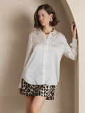 SilkSilky-UK Silk Long Sleeve Collar Women's Shirt White 003