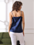 SilkSilky UK Pure Silk Sleeveless Cowl Neck Camisole DarkBlue 004