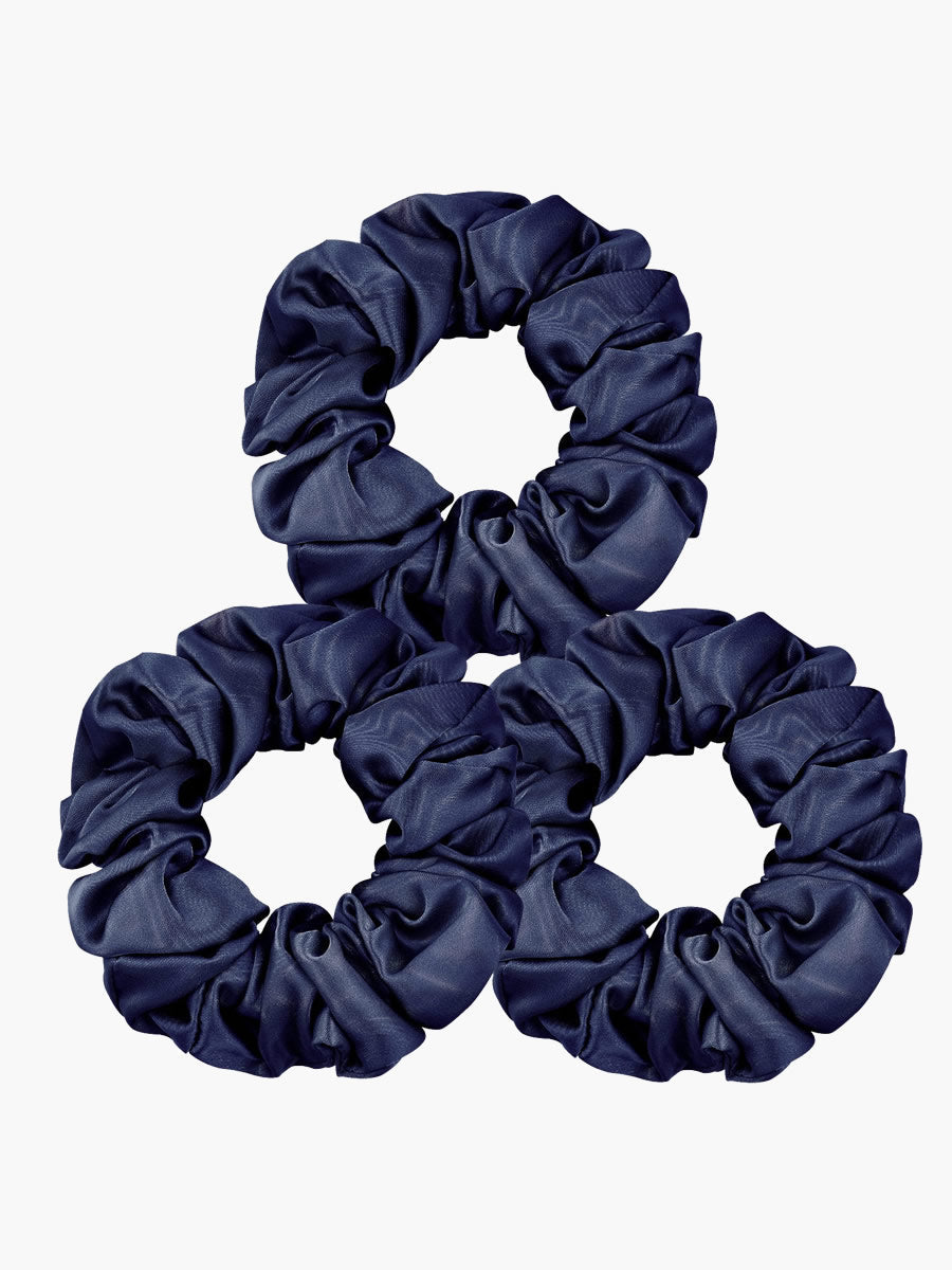 SilkSilky-UK 19Momme Pure Silk Scrunchie DarkBlue 002