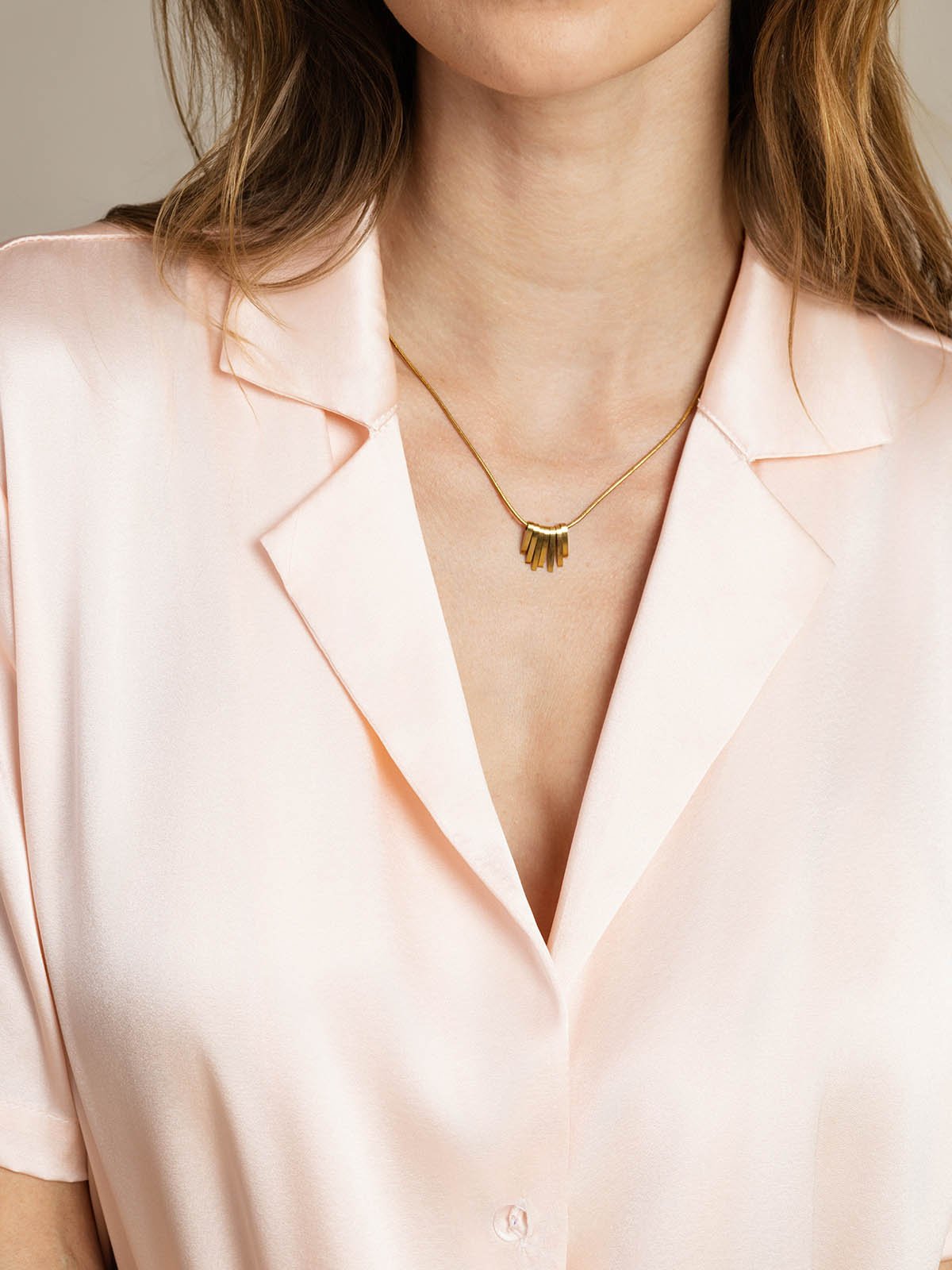 [Pink] SilkSilky-UK 19Momme Silk Notched Neck Women's Shirt 004