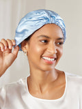 SilkSilky-UK Pure Silk Sleep Cap LightBlue 001