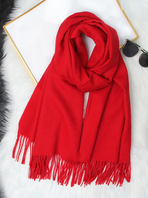 [Red] SilkSilky-UK Wool Scarf 004